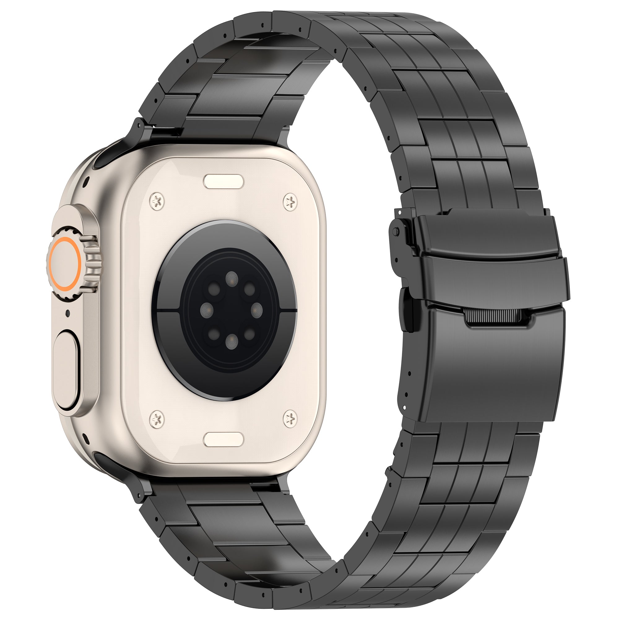 For Apple Watch Ultra 2 Ultra 49mm / Series 9 8 7 45mm / SE (2023) SE (2022) SE 6 5 4 44mm / 3 2 1 42mm Band 5-Bead Watch Strap - Black For Apple Watch Ultra 2 Ultra 49mm / Series 9 8 7 45mm / SE (2023) SE (2022) SE 6 5 4 44mm / 3 2 1 42mm Band 5-Bead Watch Strap - Black